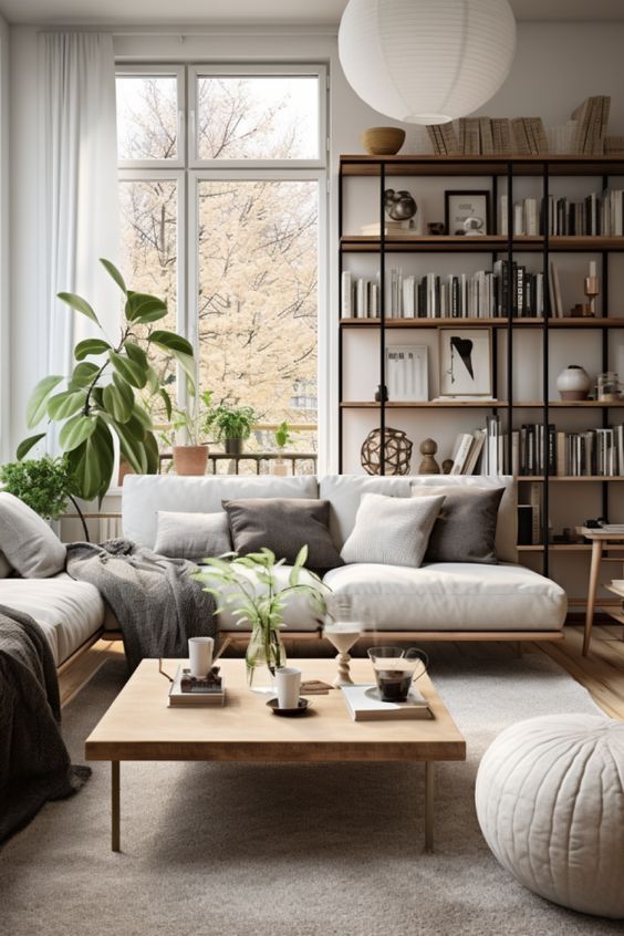 Modern Scandinavian Living Room Decor and Living room plants