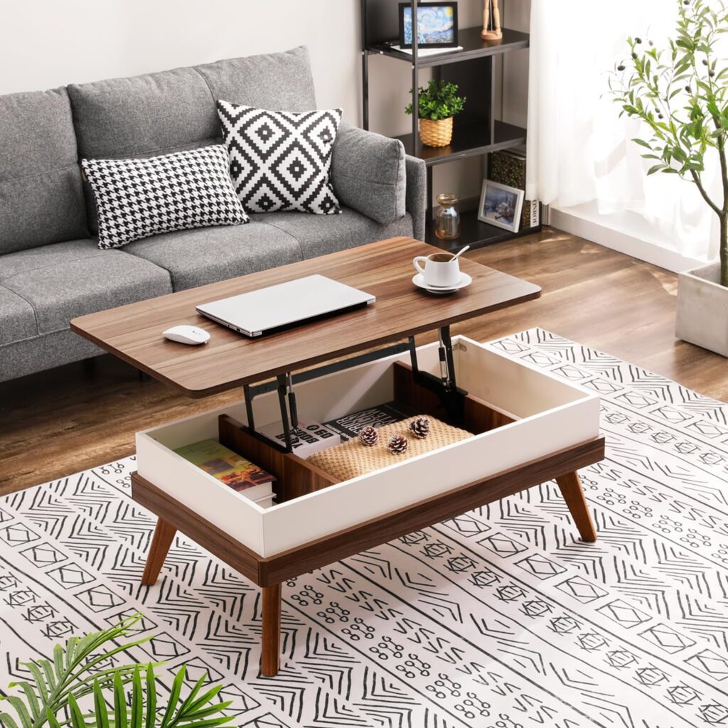 Multipurpose coffee table for maximizing small spaces