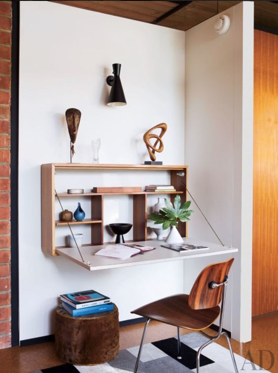 maximizing small spaces - wall mounted desk