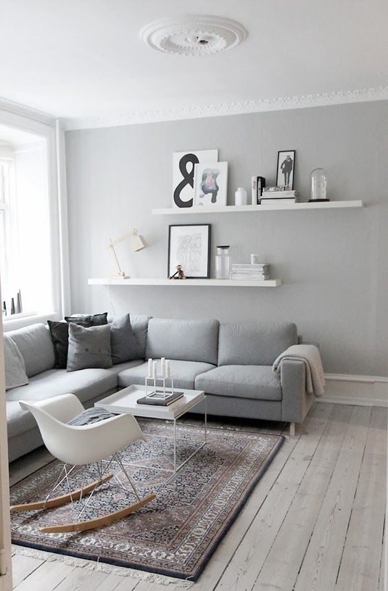 Monochromatic Themes in Gray Living Room Ideas