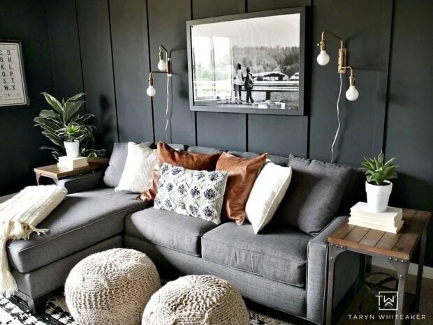 Accent Walls in Gray Living Room Ideas