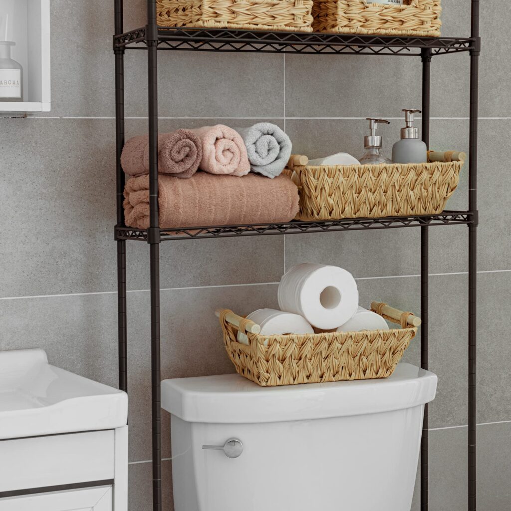 Wicker Baskets: Adding a Rustic Charm to Over the Toilet Storage Ideas