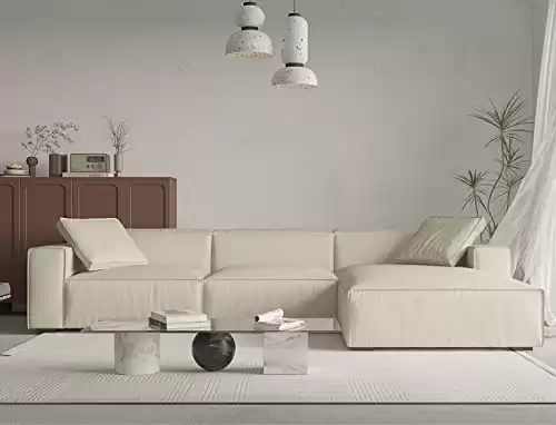Acanva Modern L-Shaped Deep Sectional Sofa