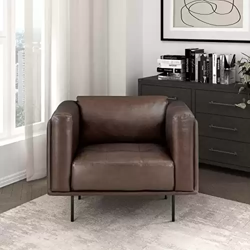 Lexicon Rubin Leather Living Room Chair, Brown