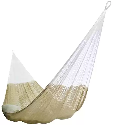 Hammocks Rada Mayan-Made Matrimonial Yucatan Hammock - Two Person Hammock - Artisan Crafted in Central America - Fits 12.5 to 13 Feet Hammock Stand - Up to 550 Pounds, Natural - Hanging Bed