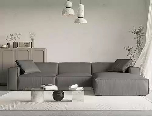 Acanva Modern L-Shaped Deep Sectional Sofa